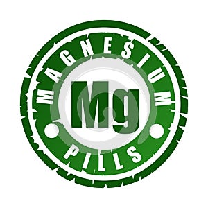 Rubber stamp with mineral Mg magnesium