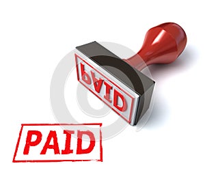 Rubber stamp paid 3d rendering