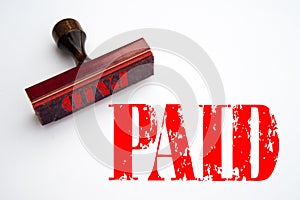 Rubber stamp with PAID
