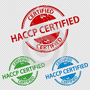 Rubber Stamp Seal HACCP Certified - Vector Illustration - Isolated On Transparent Background