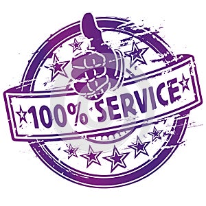 Rubber stamp 100% service