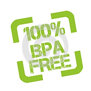 Rubber stamp with text 100%, BPA free