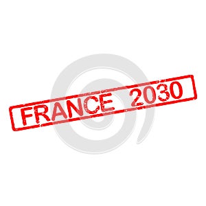 Rubber stamp with text France 2030