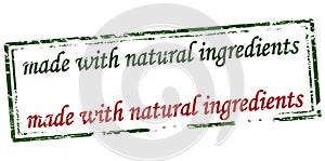 Stamp with text Made with natural ingredients