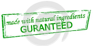 Stamp with text Made with natural ingredients