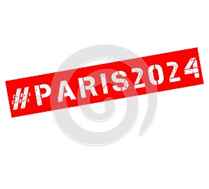 Rubber stamp with text Paris 2024