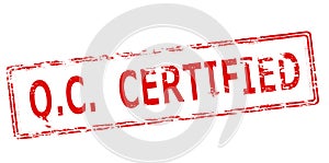 Stamp with text Quality Check certified
