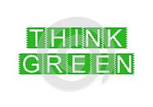 Rubber stamp with the text think green