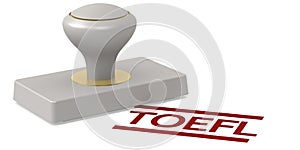 Rubber stamp with TOEFL word