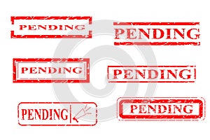 Illustration Set Rubber Stamp  Rectangle Pending