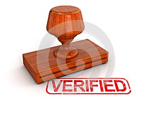 Rubber Stamp Verified (clipping path included)