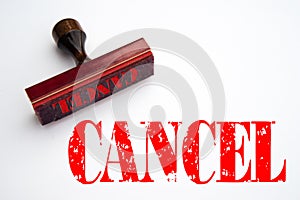 Rubber stamp with the word CANCEL