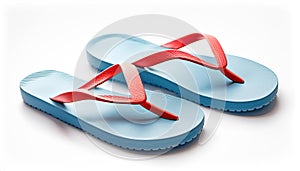 Rubber summer flipflops on white