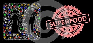 Rubber Superfood Stamp and Network Weds Persons with Glare Spots photo