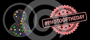 Rubber tag Photooftheday Stamp and Network User Portrait with Flash Nodes photo