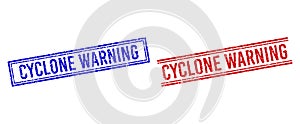 Rubber Textured CYCLONE WARNING Seal with Double Lines