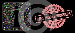 Rubber Time Works Wonders Stamp and Net Woman with Glare Spots