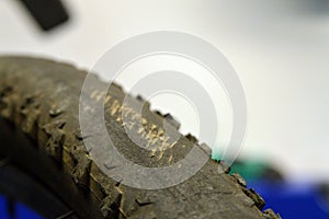 Rubber tire for bicycle with damage
