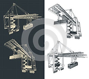 Rubber-tired overhead gantry crane drawings