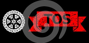 Rubber Tos Stamp and Bright Web Net Tire Wheel with Lightspots photo