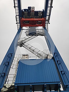 A Rubber Tyred Gantry Crane on the yard of Sorong Harbour