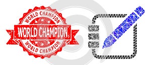 Rubber World Champion Stamp And Edit Records Polygonal Mocaic Icon