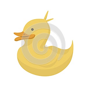 Rubber yellow duck isolated on white background