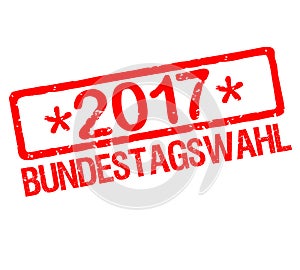 Rubberstamp with text German election 2017