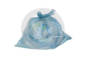 Rubbish bag isolated in white