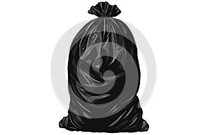 Rubbish bag silhouette icon,Packages with garbage vector illustration of big black plastic bags