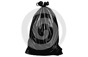 Rubbish bag silhouette icon,Packages with garbage vector illustration of big black plastic bags
