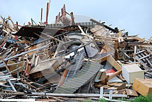 Rubbish dump wood