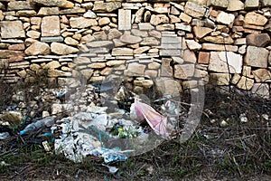 Rubbish dumped by the side of the road