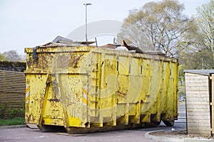 Rubbish and garbage in skip for disposal at dump site