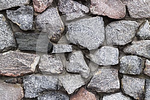 Rubble grey and brown stone wall, rubble work