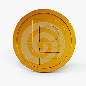Rubble icon gold coin color 3D currency symbols