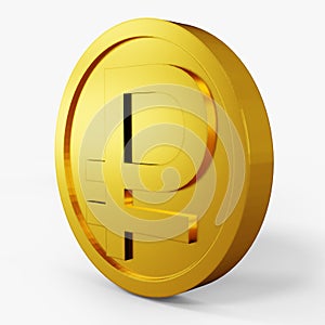 Rubble icon gold coin color 3D currency symbols