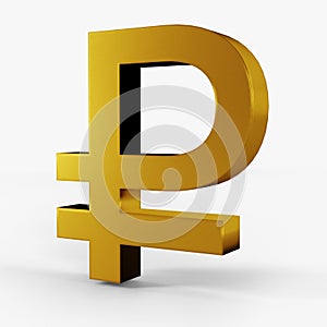 Rubble icon gold color 3D currency symbols