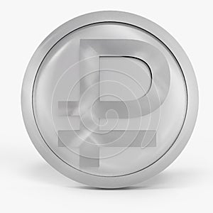 Rubble icon silver coin color 3D currency symbols