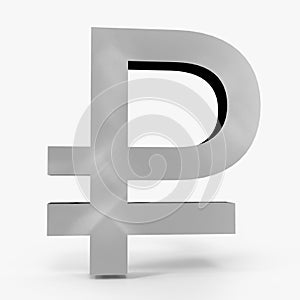 Rubble icon silver  color 3D currency symbols