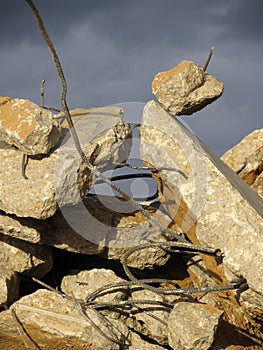 Rubble and rebar photo