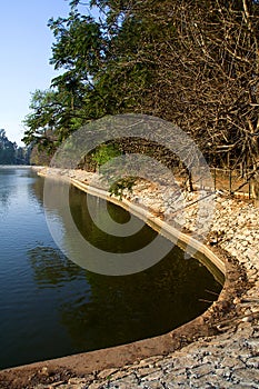 Rubbled Stone Bank at Lalbagh Lake