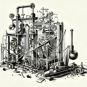 Rube Goldberg machine drawing