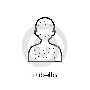 Rubella icon. Trendy modern flat linear vector Rubella icon on w
