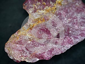 Rubellite, red tourmaline in a amcro