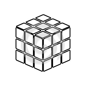Rubic`s cube game shape it is black icon .