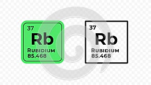 Rubidium, chemical element of the periodic table vector