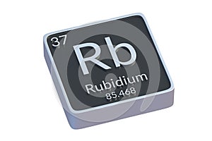 Rubidium Rb chemical element of periodic table isolated on white background