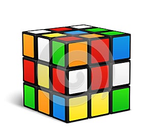 Rubik cube logic game vector illustration