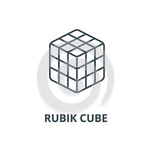 Rubik cube  vector line icon, linear concept, outline sign, symbol